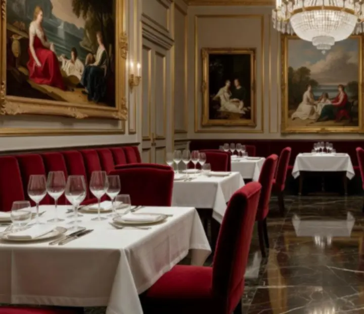 Cinematiczne ujęcie luksusowego wnętrza restauracji Nova Kravento