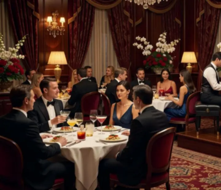 Wieczorne wydarzenie z muzyką na żywo w eleganckiej restauracji
